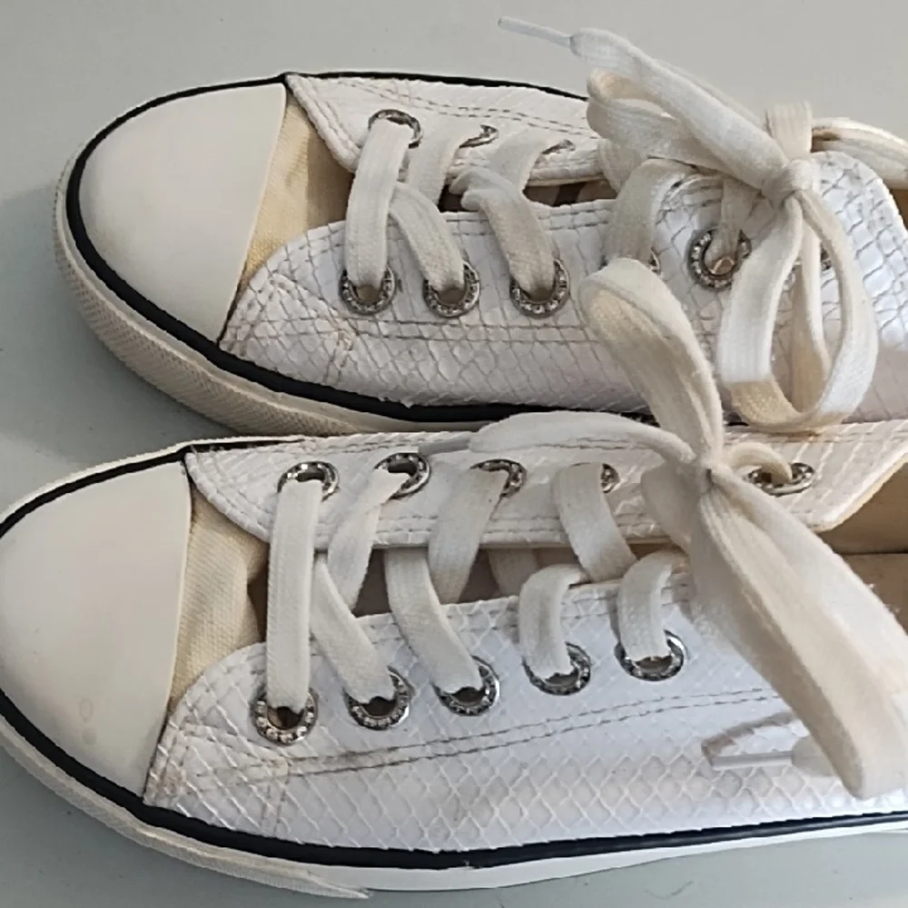 2 Pair Sneakers - Pink and White Rhinestone Sho- String Eyelets 8